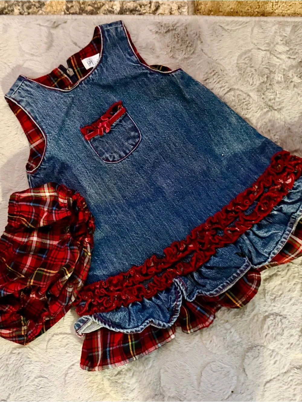 Girls Denim The children’s place 6-9 month Layered Dress with panties! - Picture 4 of 4